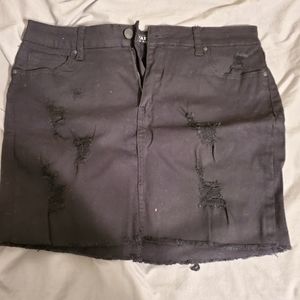 Wax Jean skirt, size large, black